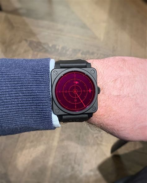 bell and ross red radar wrist